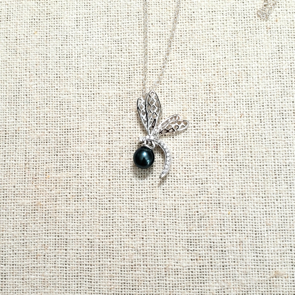 Vantel Pearls Dragonfly Necklace